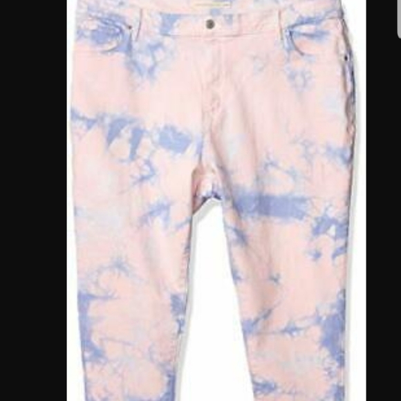 New Levi pink purple tie die high rise skinny jean - Picture 3 of 6